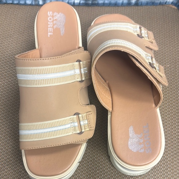 Sorel Tan Double-Strap Sandals with Cushioned Footbed - Picture 5 of 5